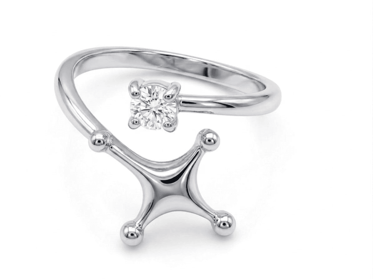 Celestial Solitaire North Star Accent Bypass Ring
