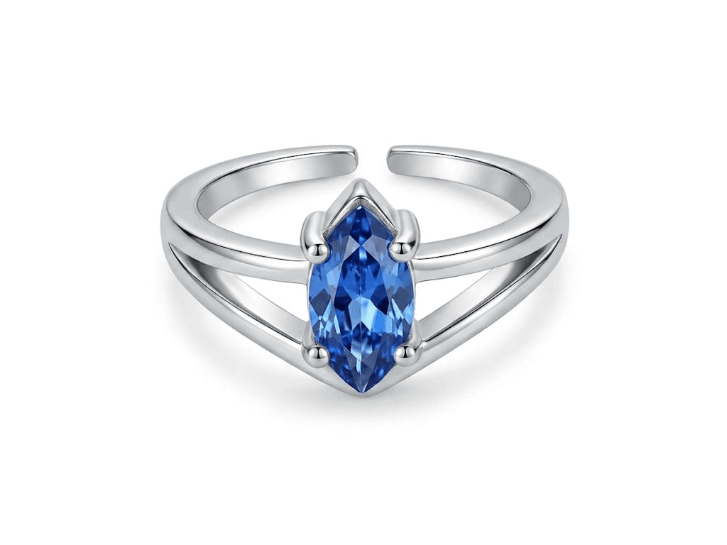 Marquise Gemstone Split-Shank Adjustable Ring