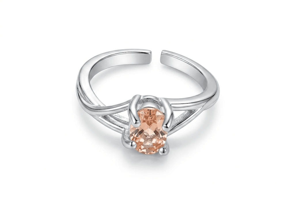 Twin-Row Crystal Adjustable Ring