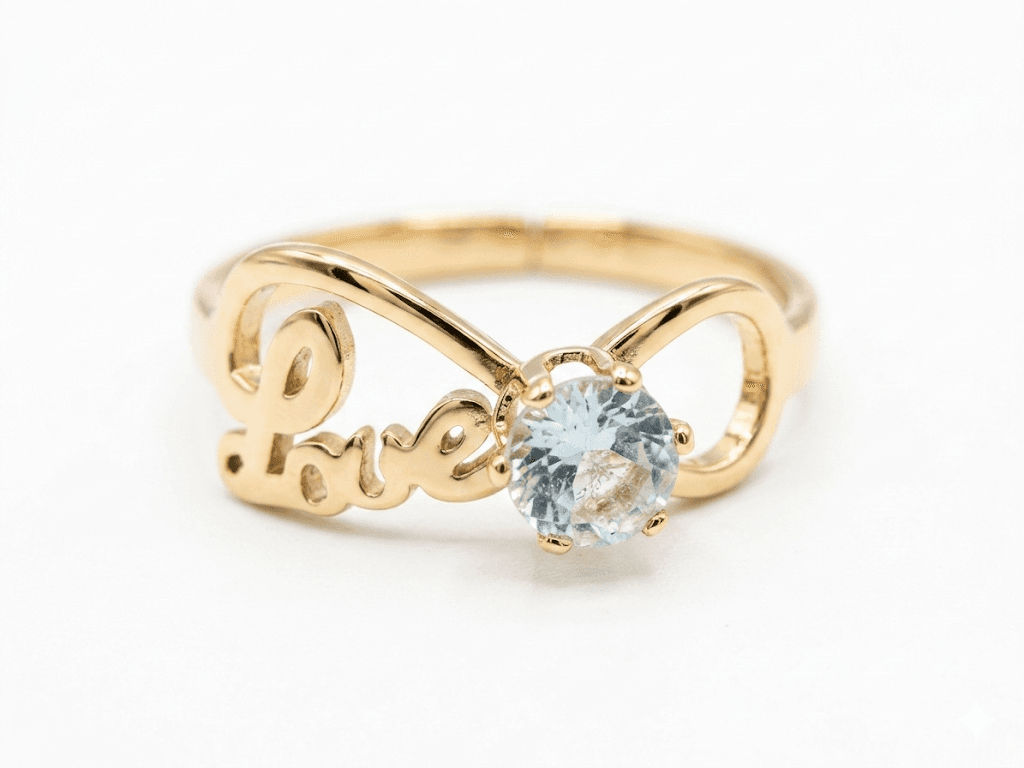 Romantic Love & Heart Solitaire Adjustable Rings
