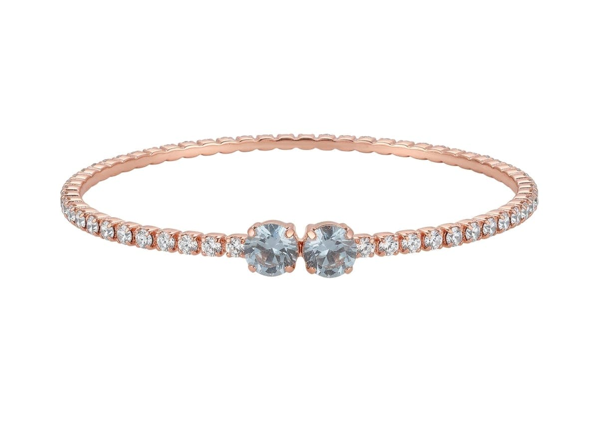 Rose Gold Twin Stone Crystal Bracelet