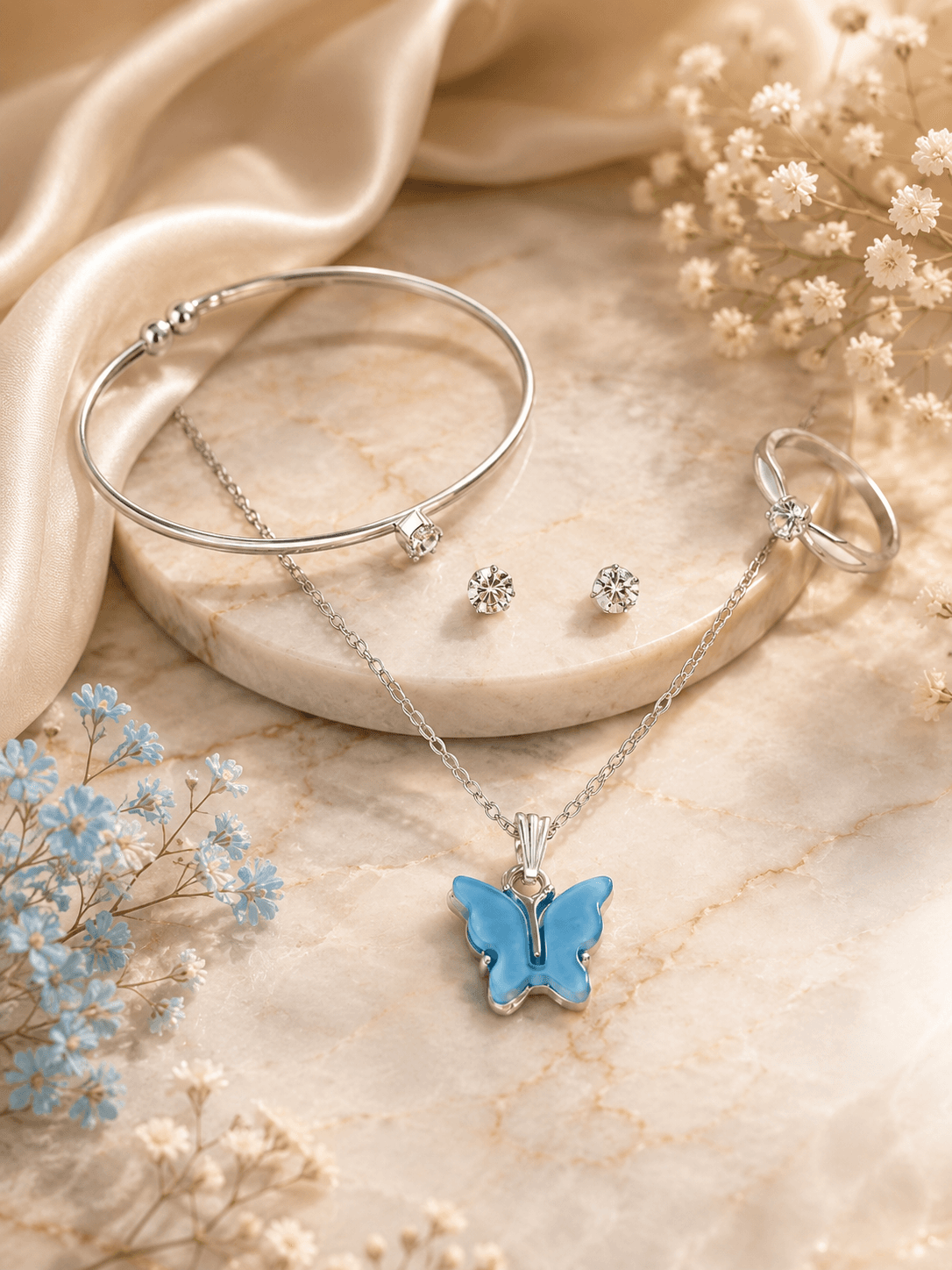 Butterfly Jewelry Set - 4 Piece