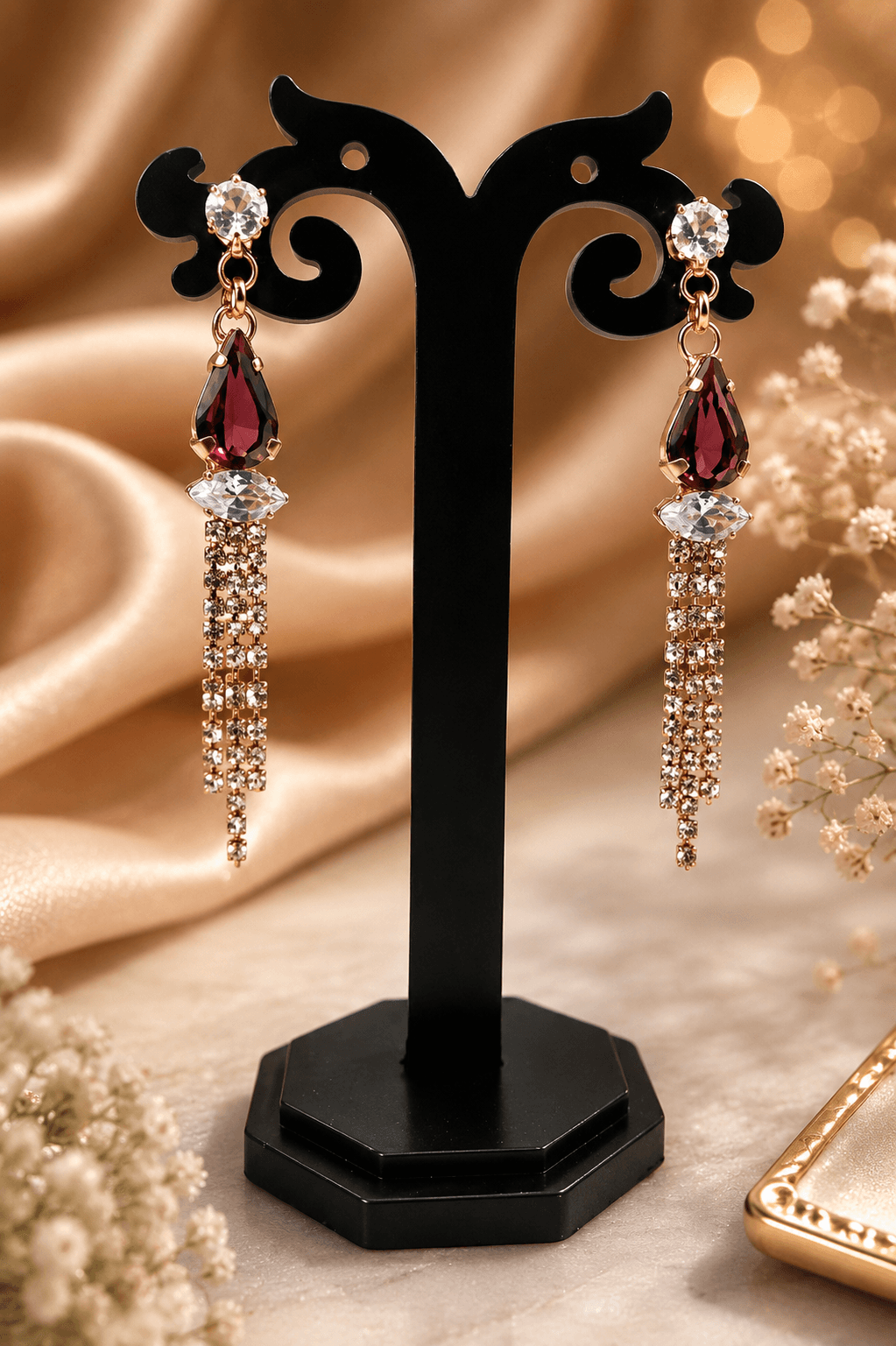 Crystal Tassel Drop Earrings