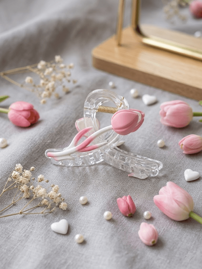 Elegant Tulip Flower Hair Claw Clip