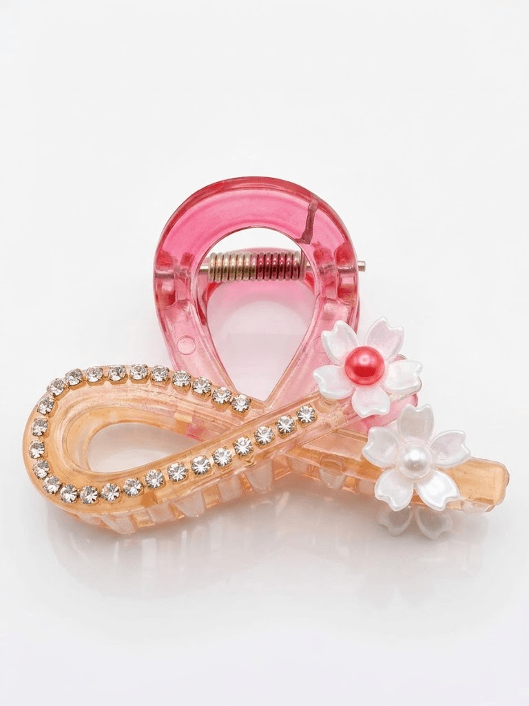 Crystal Ombre Floral Hair Claw Clip