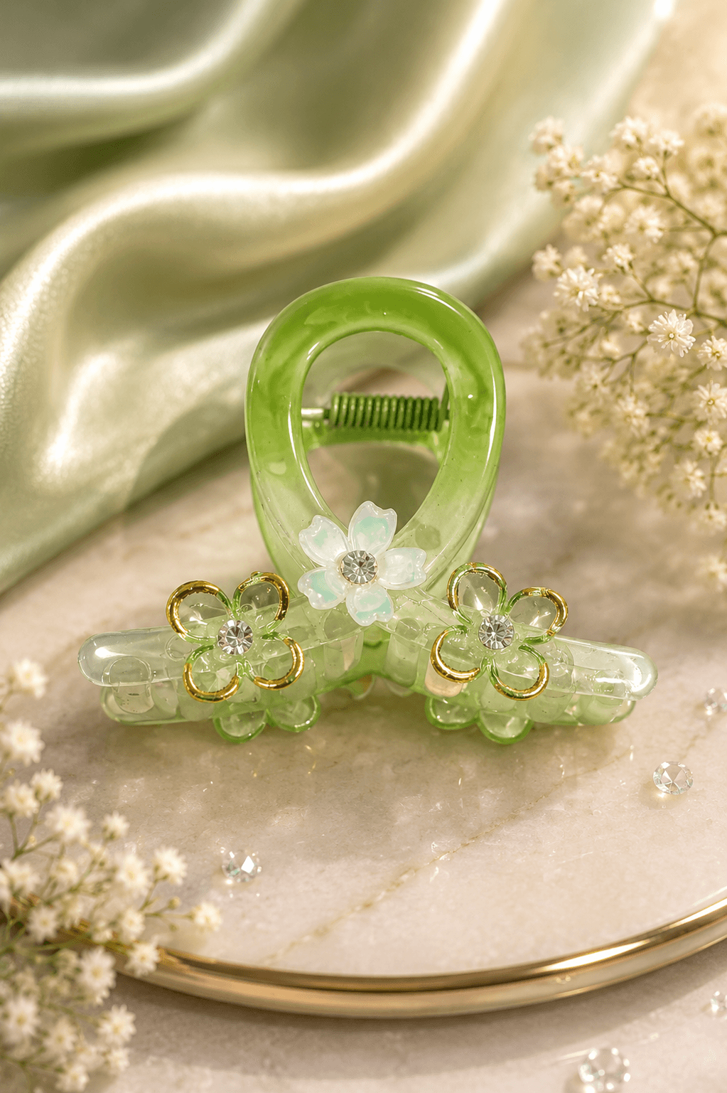 Elegant Floral Acrylic Hair Claw Clip