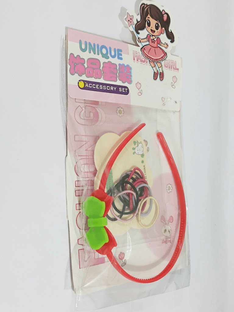 Kids Bow Headband & Hair Rubber Band Set