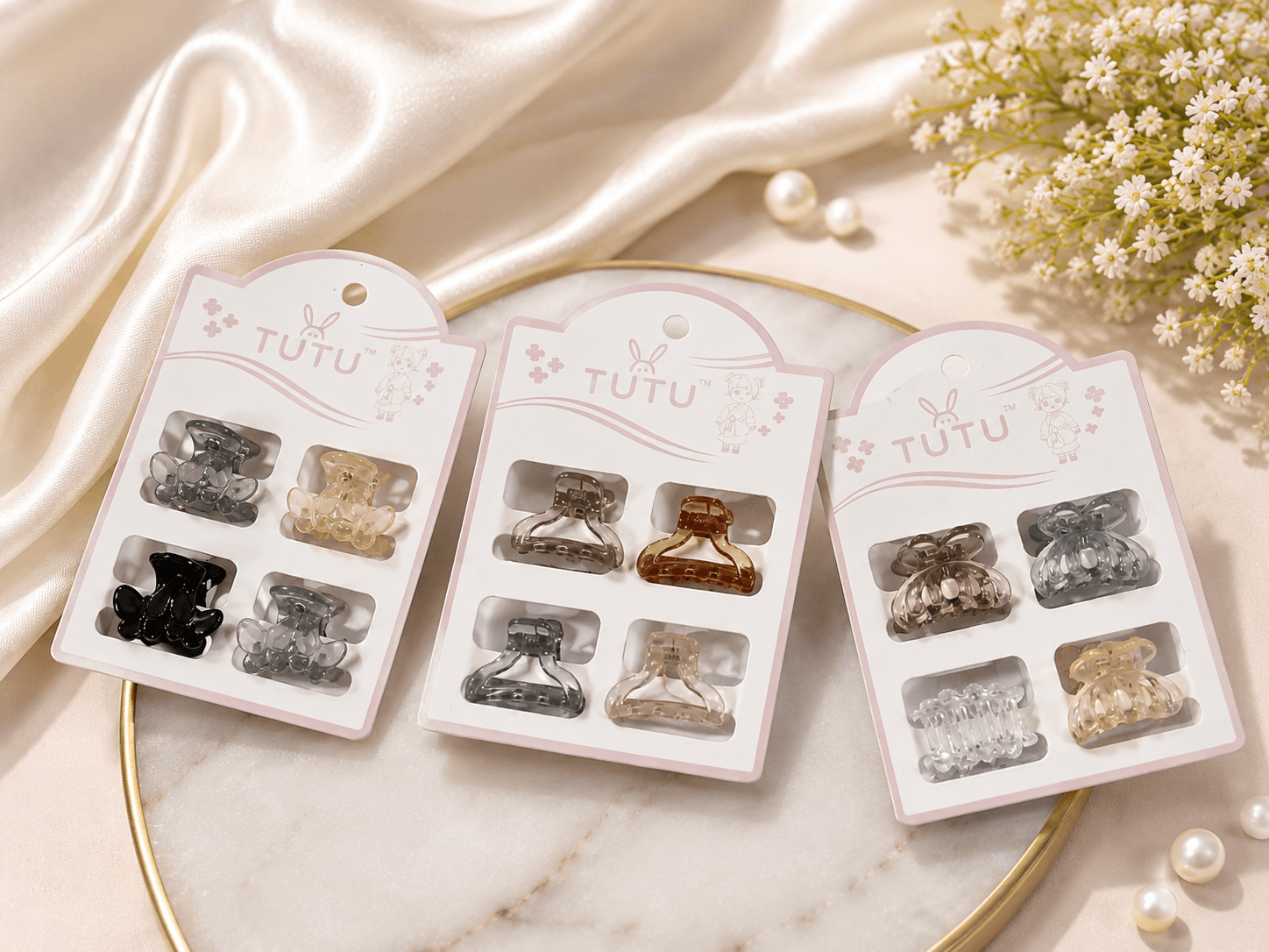 Mini Hair Claw Clips Pack - Random Designs