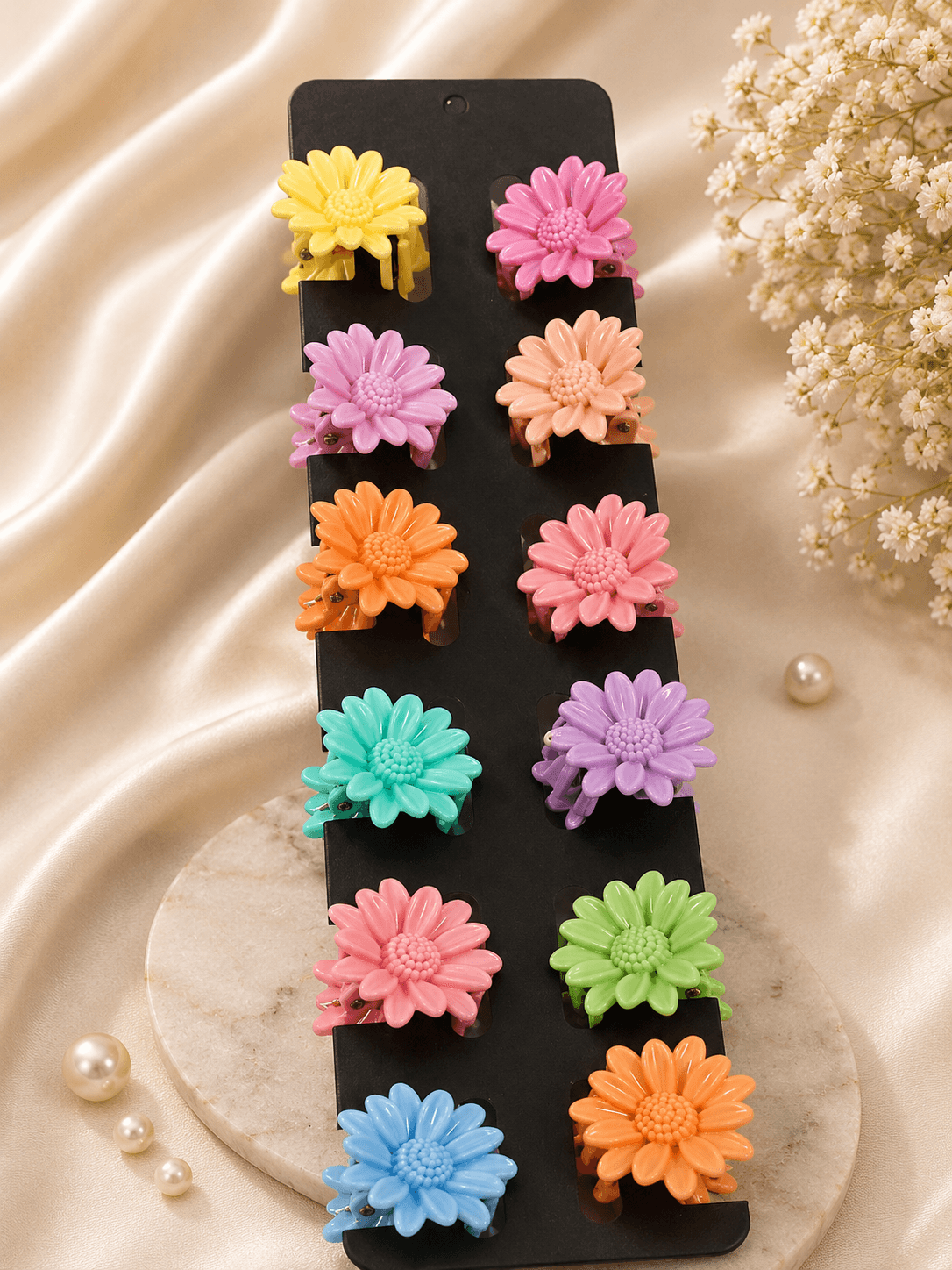 Mini Sunflower Hair Claw Clips Pack