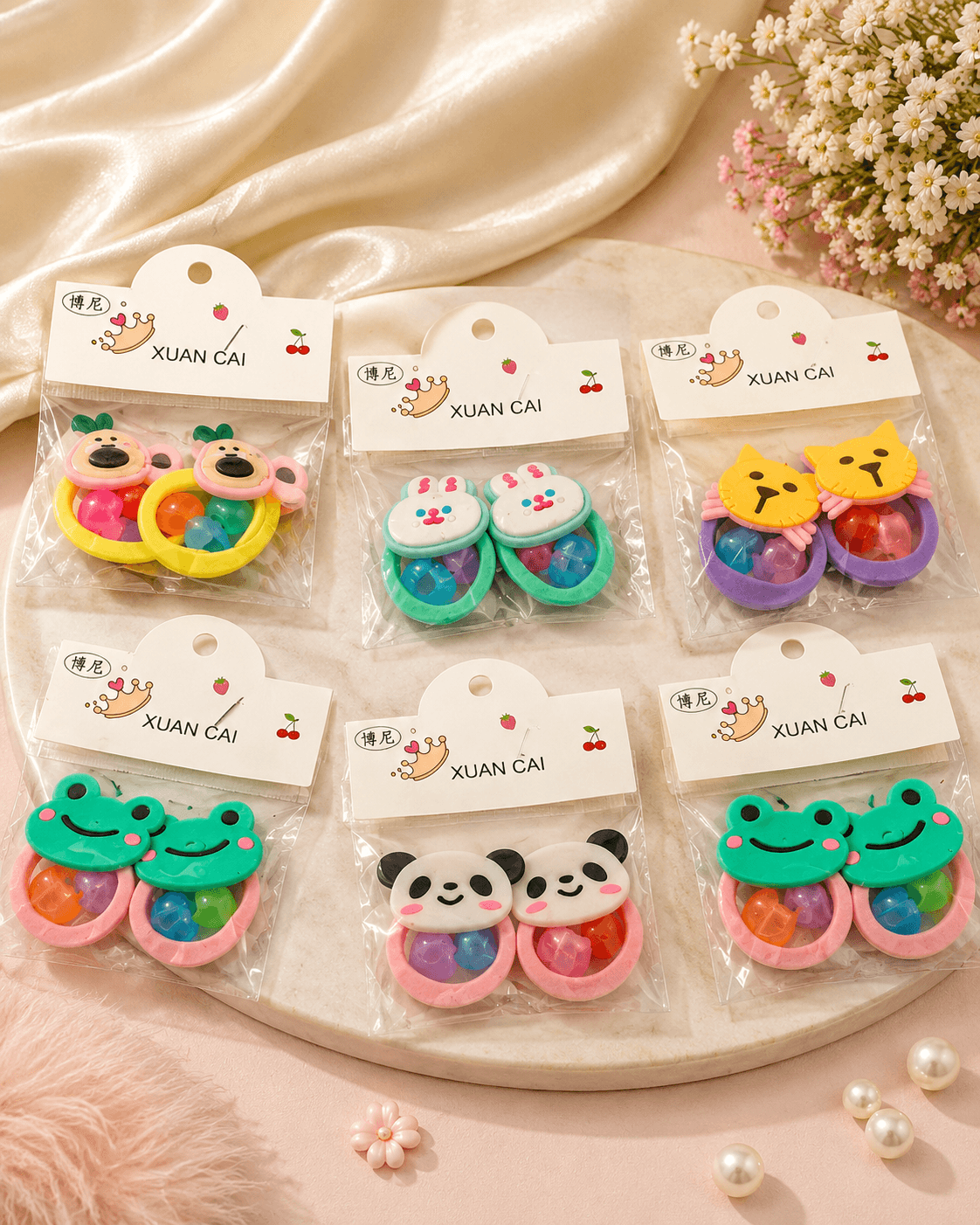 Kids Cute Animal Hair Rubber Bands - Random Designs