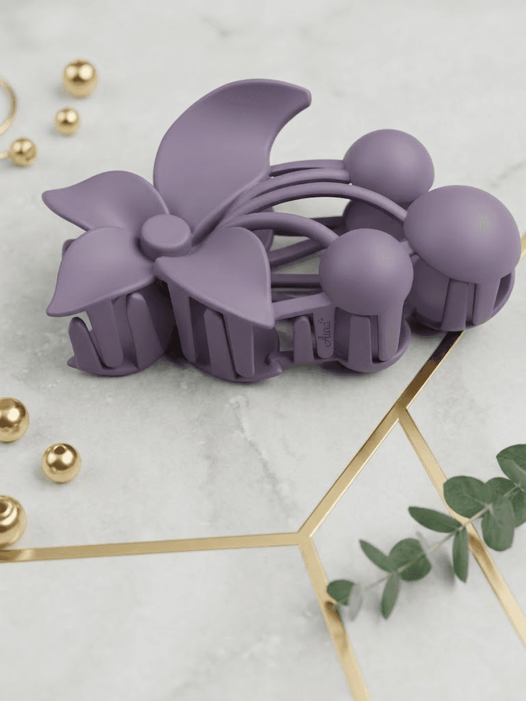 Matte Floral Berry Hair Claw Clip