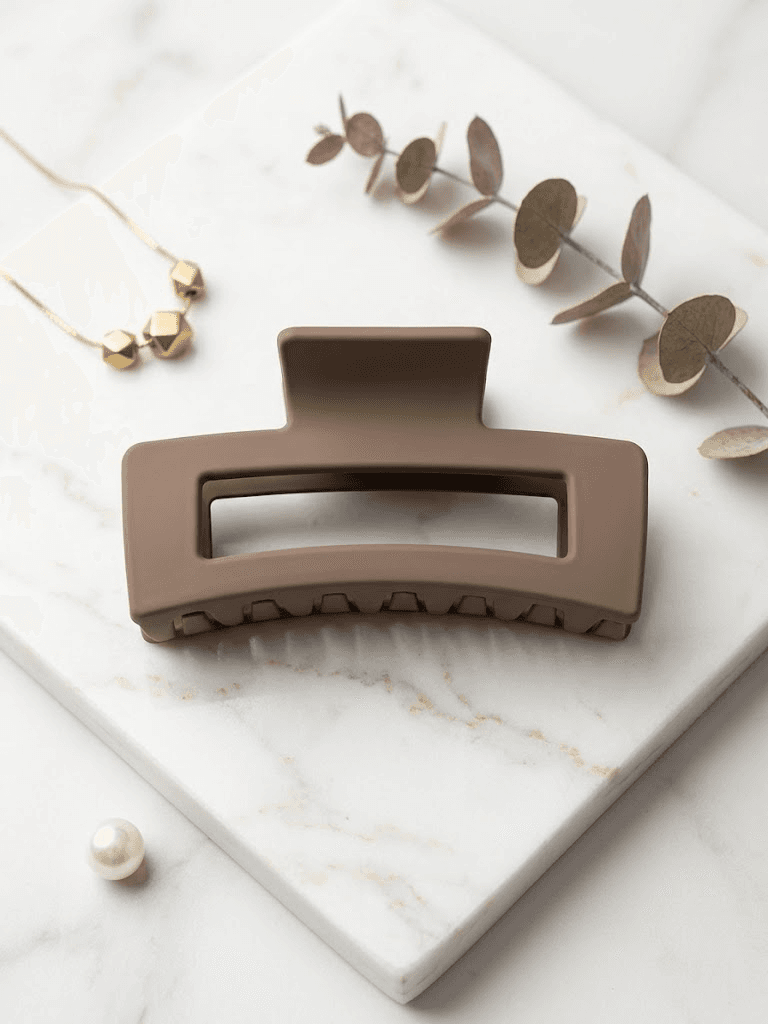 Matte Rectangle Hollow Hair Claw Clip