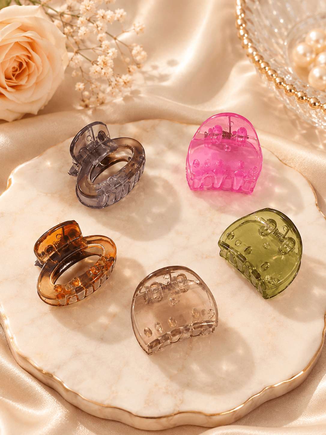 Mini Translucent Jelly Hair Claw Clips