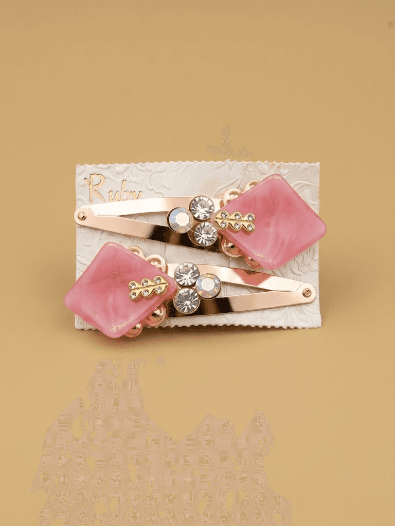 Crystal Multi-Color Geometric Snap Hair Clips