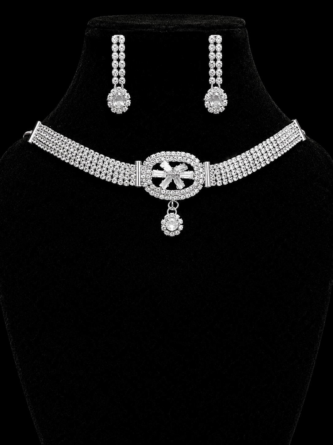 Pastel AD Stone Choker Necklace Set