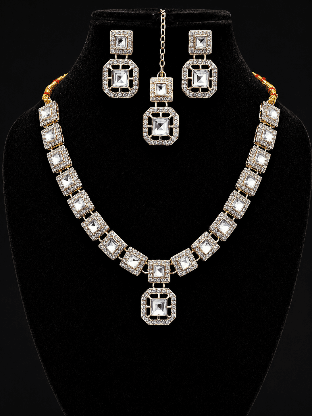Traditional Round AD Stone Necklace Set