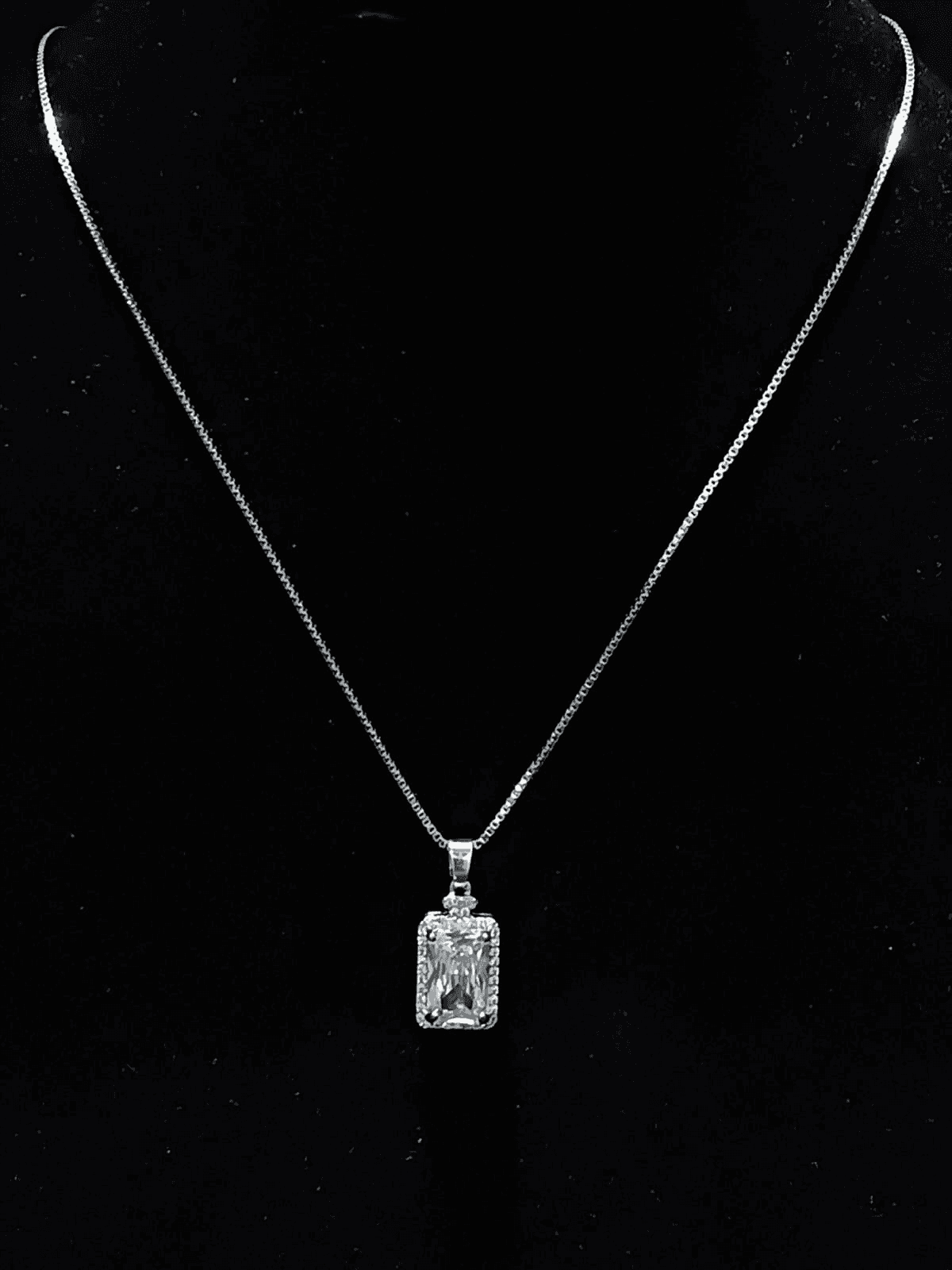 Classic Rectangle AD Stone Pendant Chain