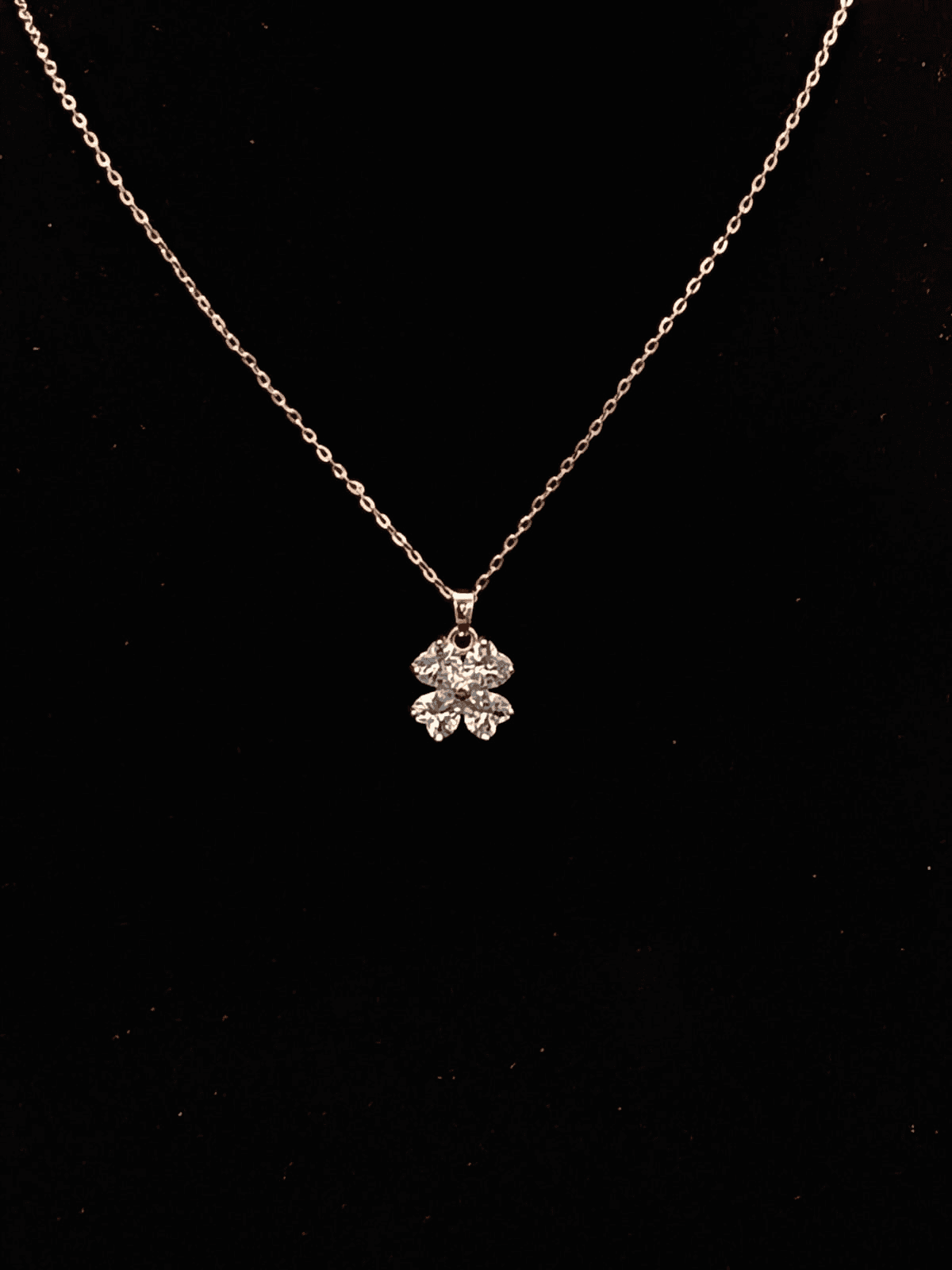 Four Leaf Clover AD Stone Pendant Chain