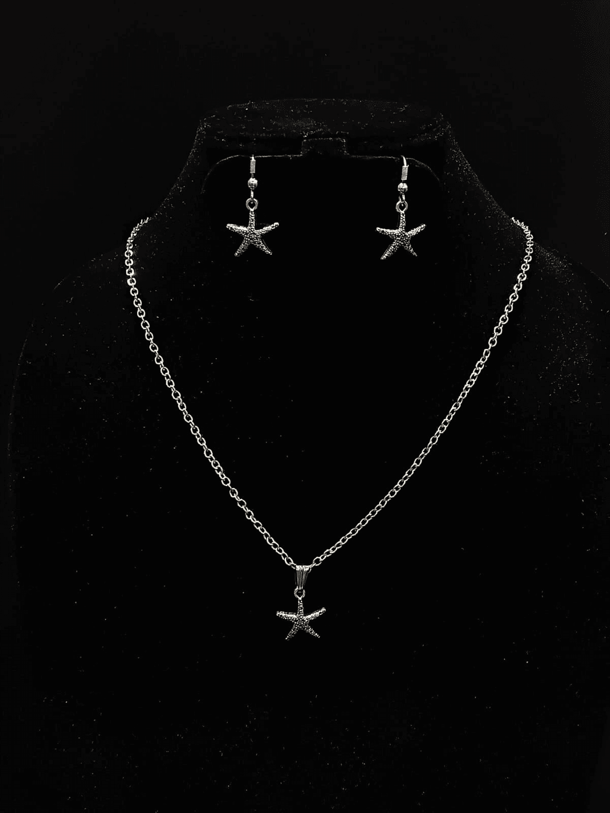 Minimalist Silver Oxidized Pendant Earring Sets