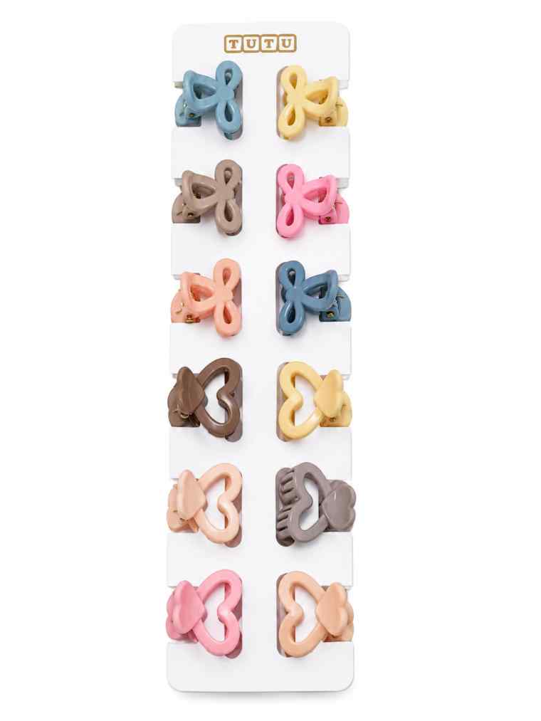 Mini Bow Hair Claw Clips Set